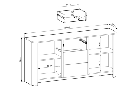 Komoda BALI 168 cm - Kaszmir 