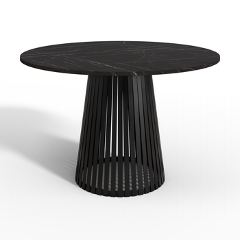 Stół okrągły VELORE 100 cm - Czarny Marmur