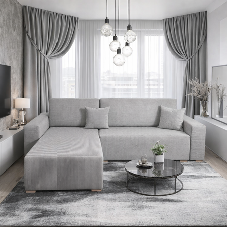 Narożnik ELVAR PRAWO/LEWO STRONNY - Szary