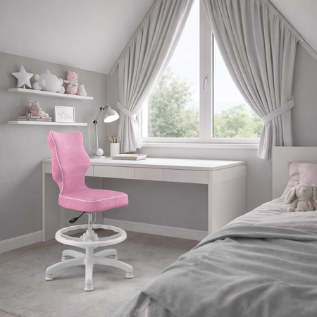 Krzesło dziecięce ergonomiczne LUMI 3 - Różowe / Noga Biała