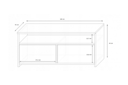 Szafka RTV MILAN 100 cm - Biały / Czarny