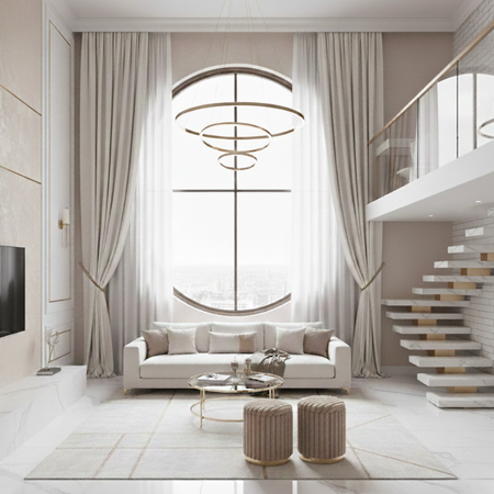 Zestaw 2 puf MIRELLA - Cappuccino