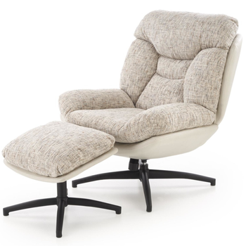 Fotel ALLERO z podnóżkiem - Beżowy