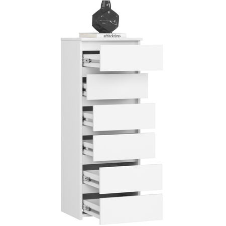 Komoda 40 cm 6 szuflad - Biała