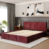 Łóżko podwójne tapicerowane VALENTINO 160x200 pojemnik na pościel - Bordowy