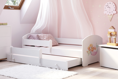 Łóżko dziecięce podwójne wysuwane LUK II 160x80 - Syrenka