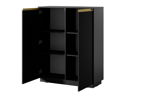 Komoda PRESTIGE 104 cm - Czarny / Złoty 