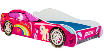 Łóżko dziecięce z serii AUTO 140x70 grafika materac - RAINBOW