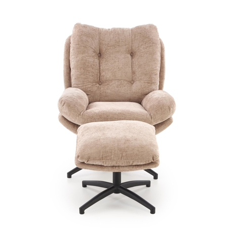 Fotel AMARO z podnóżkiem funkcja kołyski - Beżowy