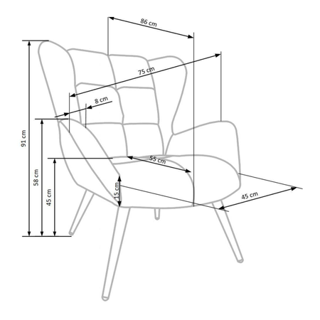 Fotel wypoczynkowy MADISON - Czarny