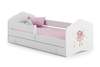 Łóżko dziecięce FALA 160x80 barierka szuflada grafika - Dziewczynka ze skrzydełkami