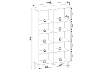 Regał SILEN 104 cm - Kaszmir