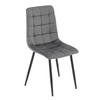 Krzesło MIRA tapicerowane welurowe pikowane - kolor Szary, nogi Czarne