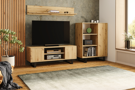 Półka SHELF ścienna wisząca 100 cm - Dąb Artisan