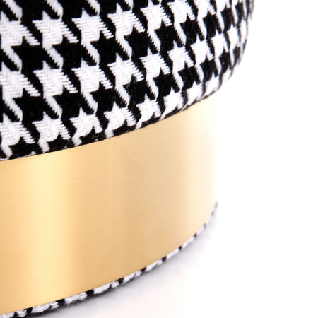 Pufa MELISA Czarno - Biała Pepitka