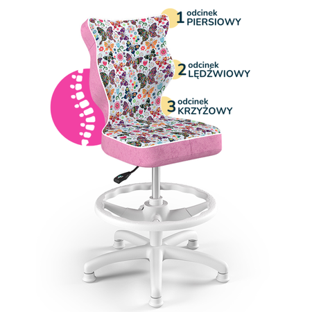 Krzesło dziecięce LUMI 3 - Motyl / Noga Biała