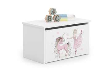Skrzynia na zabawki DARIA - Dziewczynka z jednorożcem