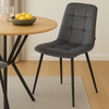 Krzesło NEL tapicerowane welurowe pikowane - kolor Szary, nogi Czarne