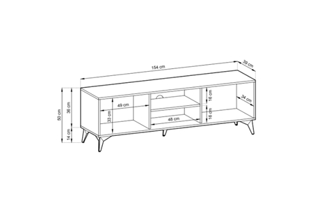 Szafka RTV MODIVA 154 cm - Dąb Evoke