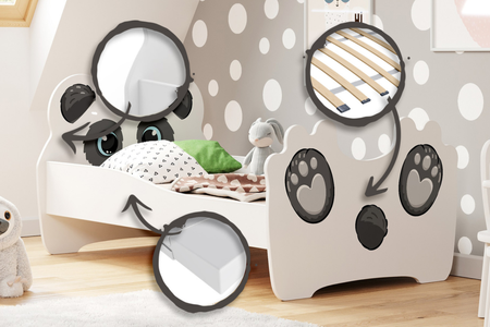 Łóżko dziecięce ANIMALS 140x70 - Panda