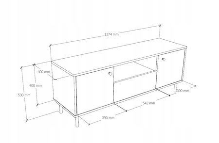 Szafka RTV VENUS 137 cm - kolor Kaszmir