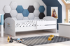 Łóżko dziecięce LUK 140x70 barierka grafika - Niebieski Miś