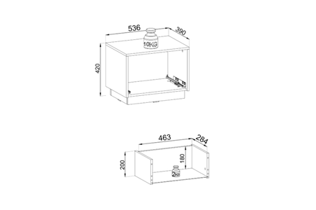 Stolik nocny PRESTIGE 54 cm - Beżowy / Złoty