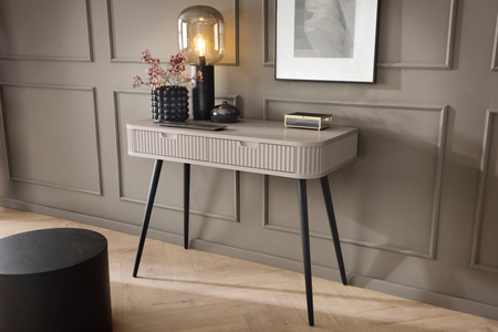 Toaletka ZOYA 103 cm fronty ryflowane, nóżki metalowe loft - Kaszmir