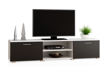 Szafka RTV RONI 150 cm - Biały / Czarny