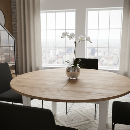 Stół okrągły RAMES 102 cm – Dąb Craft