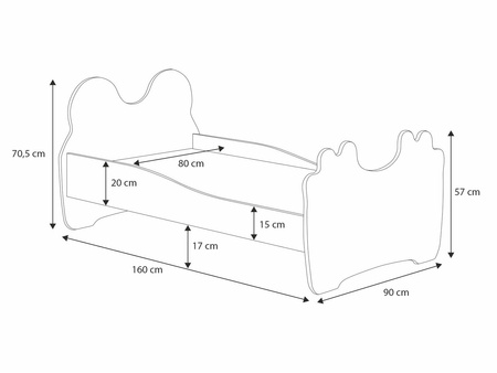 Łóżko dziecięce Panda 160x80 materac kokos