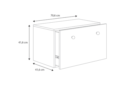 Skrzynia na zabawki INGA - Biała, uchwyty czarne