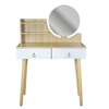 Toaletka z lustrem na drewnianych nogach