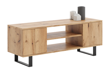 Szafka RTV FOCUS 135 cm loft, nogi metalowe - Dąb Craft