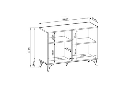 Komoda MODIVA 104 cm - Dąb Evoke / Czarny