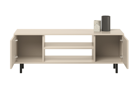 Szafka RTV FOCUS 135 cm, nogi metalowe czarne - Kaszmir