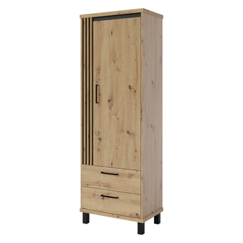 Szafa NADI 195x67 cm Lamel - kolor Dąb artisan / czarny