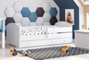 Łóżko dziecięce LUK 180x80 barierka szuflada materac - Biały
