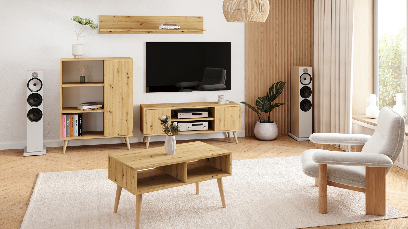 Szafka RTV Focus 135 cm Dąb artisan