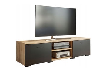 Szafka RTV RONI 120 cm - Dąb Artisan / Czarny