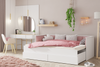 Łóżko podwójne HELIOS 200x160 - Białe, panele różowe
