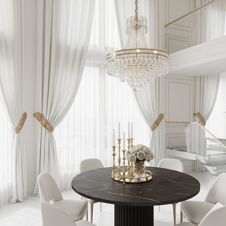 Stół okrągły VENTI 100 cm - Czarny Marmur