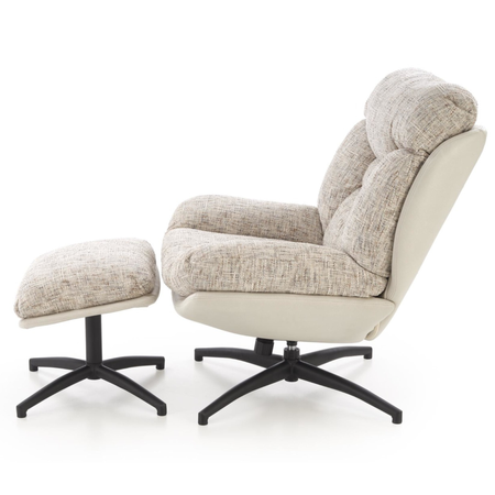 Fotel ALLERO z podnóżkiem - Beżowy