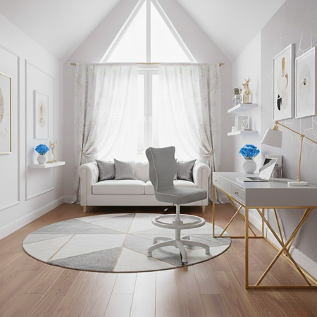 Krzesło dziecięce ergonomiczne LUMI 4 - Szare / Noga Czarna