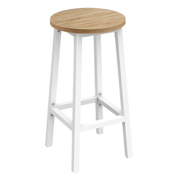 Taboret barowy NORDEN - Dąb sonoma / Nogi białe