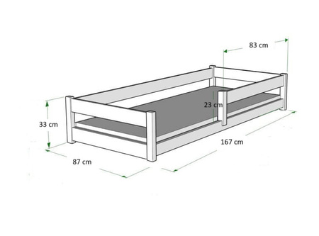 Łóżko podłogowe niskie LILI 160x80 cm - Naturalne Drewno