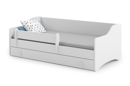 Łóżko podwójne ERYK II 160x80 - Białe, uchwyty białe