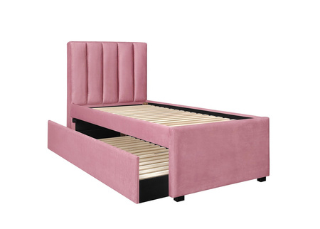 Łóżko podwójne ROSA 200x90 tapicerowane - kolor Różowy