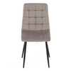 Zestaw 4 krzeseł MIRA tapicerowanych welurowych pikowanych - kolor Beżowy, nogi Czarne