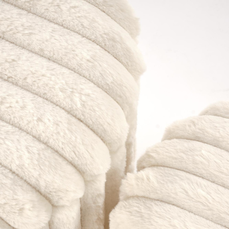 Zestaw 2 puf MIRELLA - Kremowy 